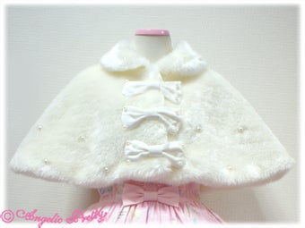 Fancy Ribbon Fur Cape by Angelic Pretty