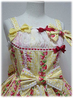 Sweet Ribbon Strawberry Switching JSK by Angelic Pretty