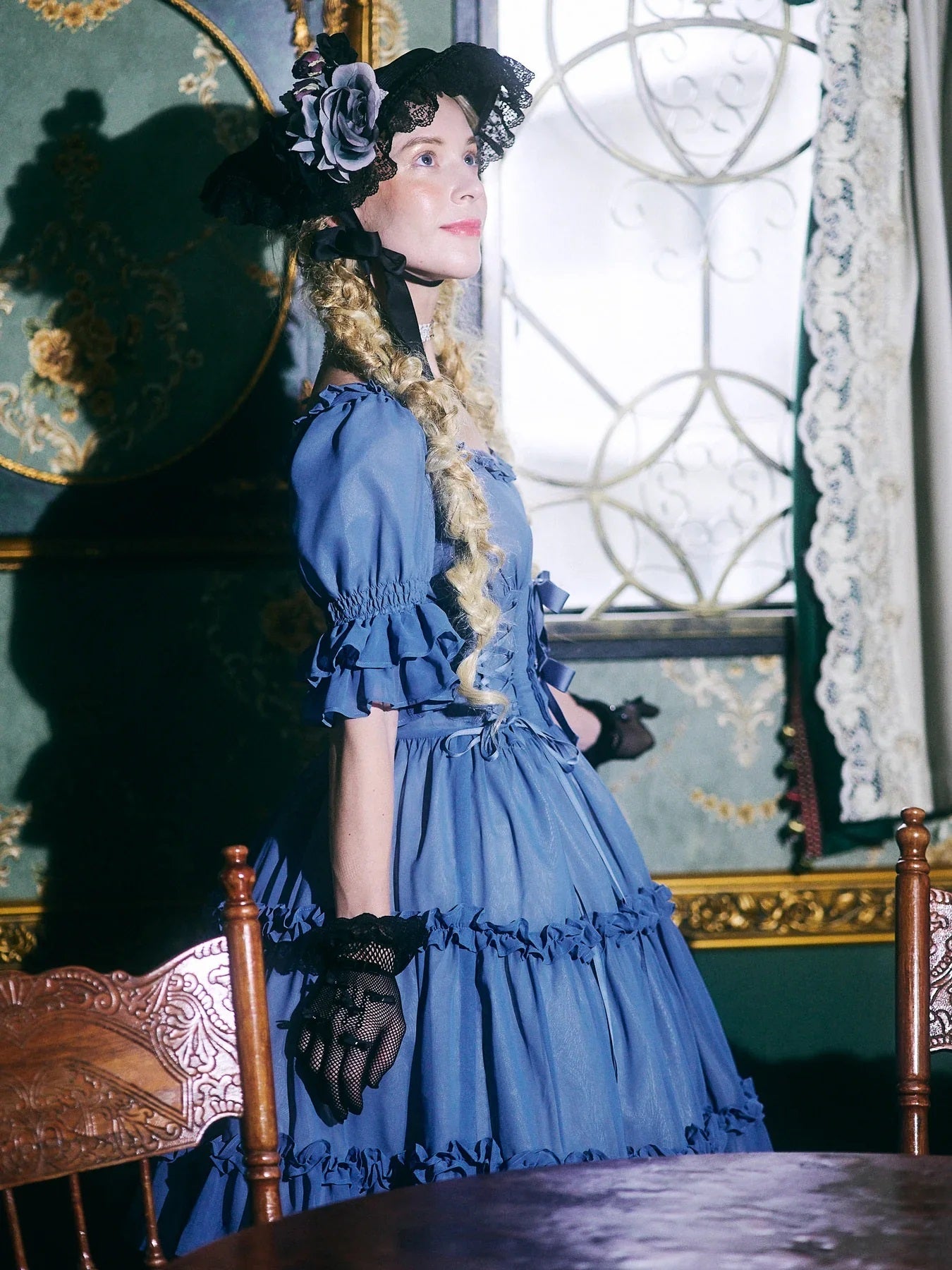 Lace-up Doll Half Sleeve OP by Victorian Maiden