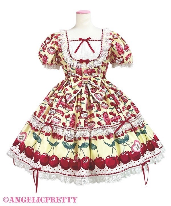 Angelic Pretty Cherry Jam Labelカチューシャ　シロ Angelic Pretty Cherry Jam Labelカチューシャ シロ Cherry Jam Label