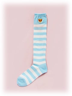Princess Drop Embroidery Stripe Knee Socks (132☆809) by Baby, the