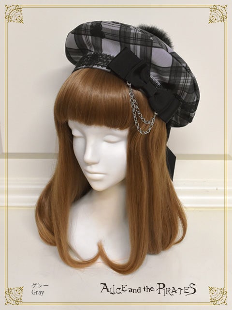 【最安値】Alice check ribbon tops 紙タグ有 Alice's Cards Lace Tartan Check Beret by Alice and the Pirates