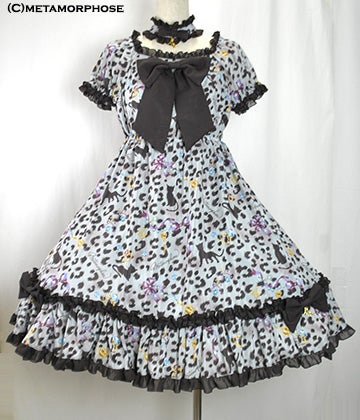 Jewel Leopard Puff Sleeve OP by Metamorphose Temps de Fille