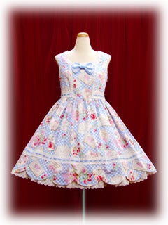 Strawberry Letters Print Hem Scallop JSK by Baby, the Stars Shine