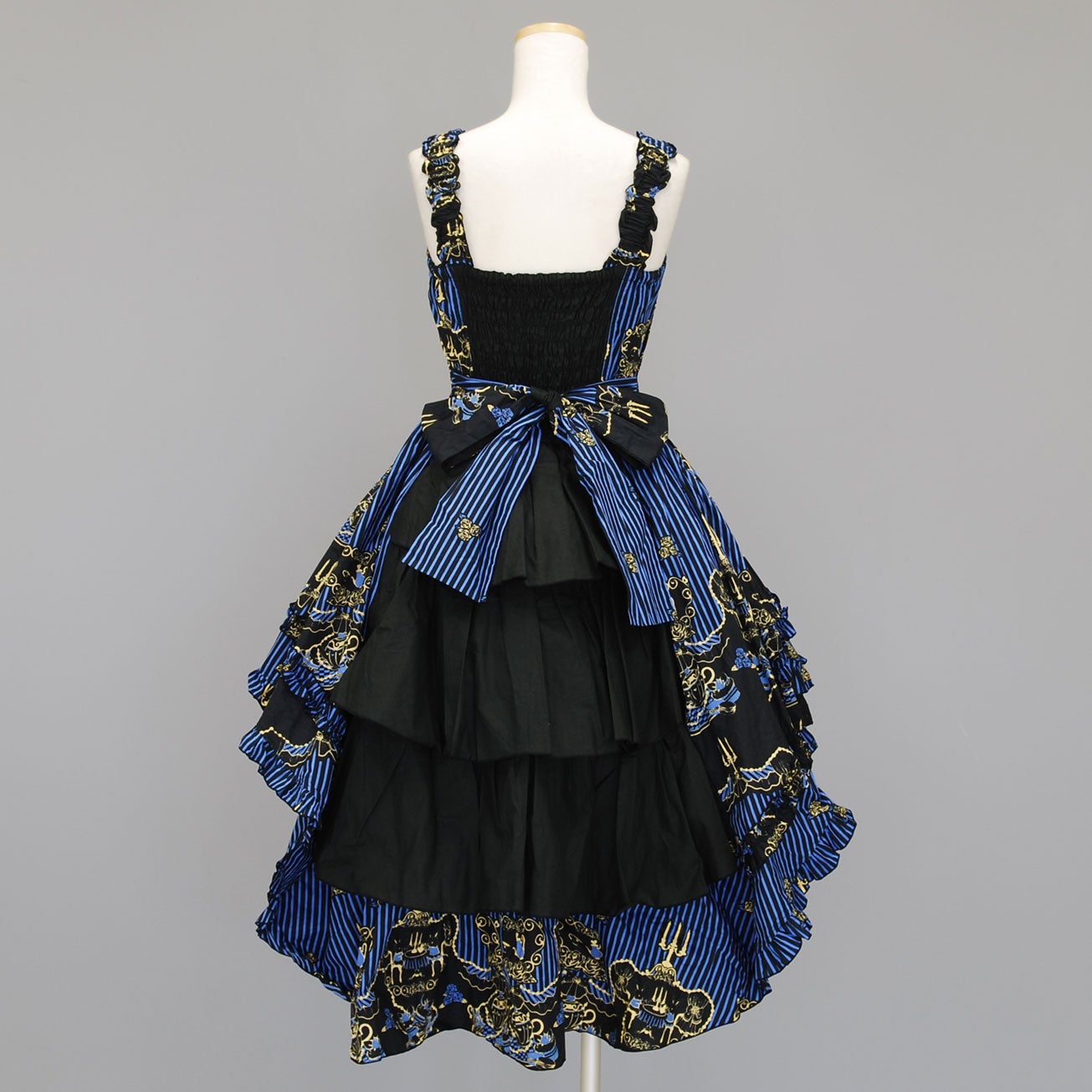 FRILL Stripe Bustle JSK by h.NAOTO