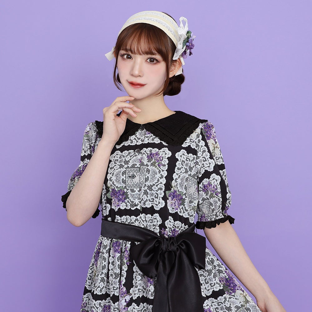 Violet Lace Square Collar OP (2025) by Melody BasKet