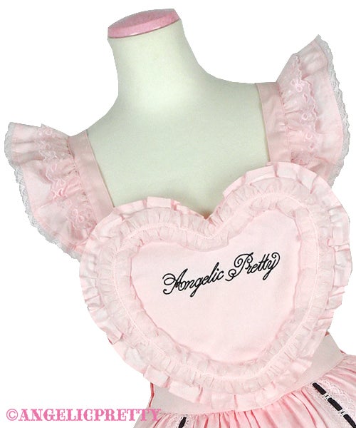 Heart Bib Skirt (Plain) by Angelic Pretty