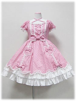 Polka Dot Scallop Heart Pocket OP by Angelic Pretty