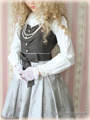 難あり Victorian maiden グレーJSK ワンピース クラロリ Shiny Rose JSK by Victorian Maiden