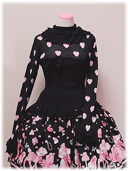 Lovely Heart Knit Turtleneck by Angelic Pretty