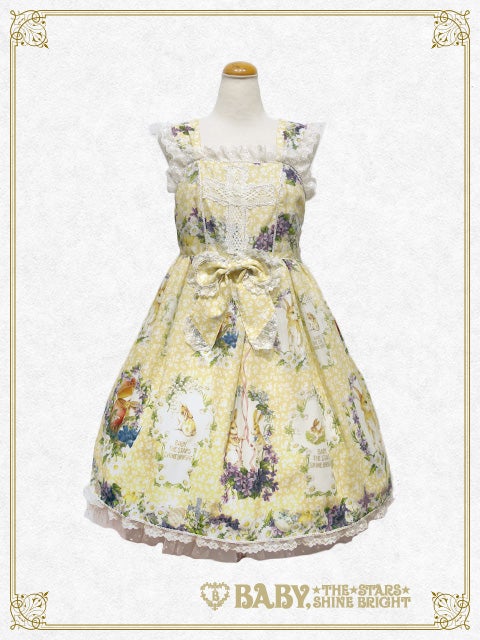 BABY コスメ柄JSK　イエロー Happy Easter ~Easter Bunny's Spring Garden~ Cross JSK by Baby, the