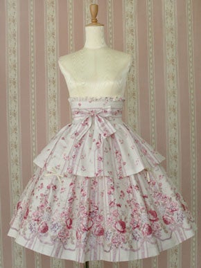ヴィクトリアンメイデン　Victorianドールスカート　ピンク Rose Garden Doll Skirt by Victorian Maiden