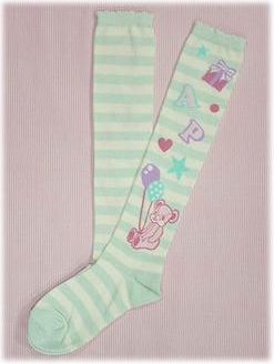 Toy Parade Stripe Knee Socks by Angelic Pretty