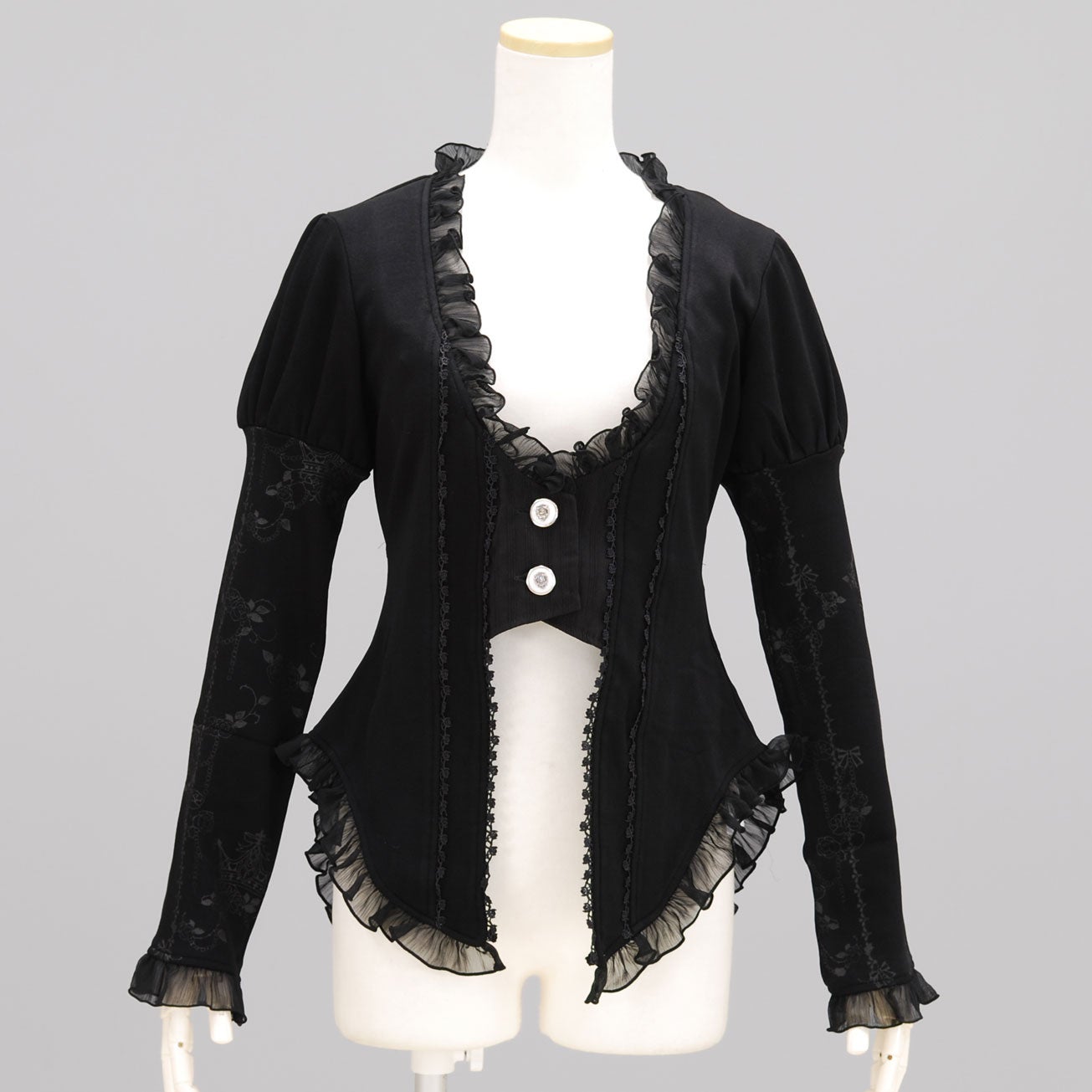 FRILL Butterfly and Rose Vest Style Cardigan by h.NAOTO