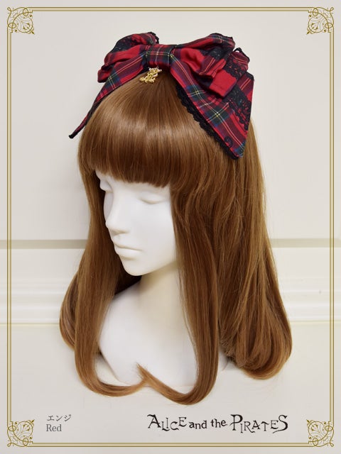 Alice's Cards Lace Tartan Check Head Bow by Alice and the Pirates
