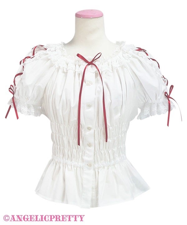 Lace-up Off-Shoulder Blouse by Angelic Pretty