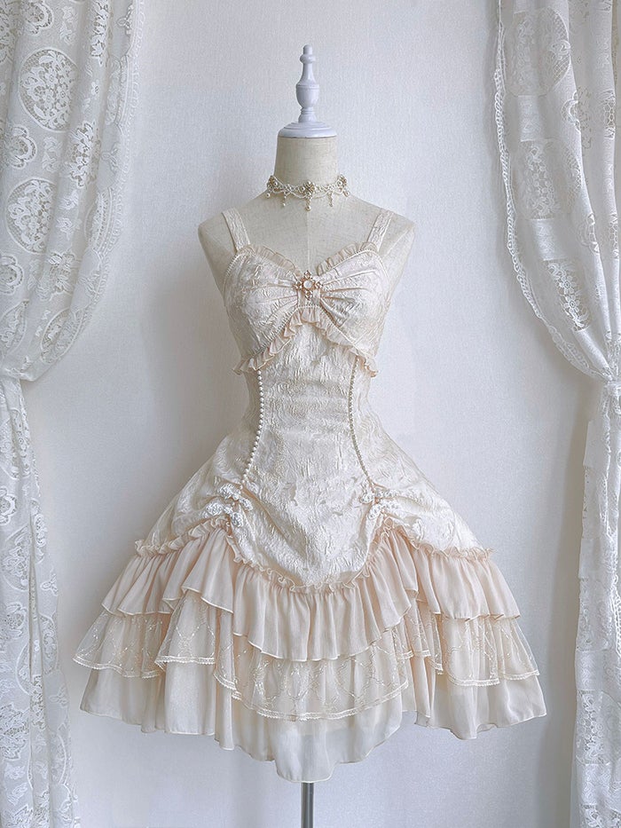 Alice Girl ~ Angelica Flower Tiered Ruffle Hem JSK by Chinese