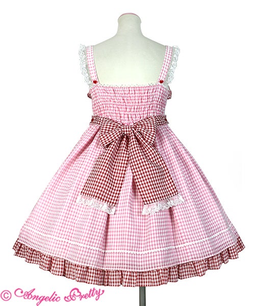 【Angelic Pretty】Lovelyチェックスカート/ピンク Lovely Check JSK by Angelic Pretty