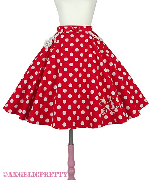 Milkshake Dot Circular Skirt (2021) by Angelic Pretty