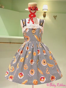 Stripes & Bread Print JSK by Emily Temple Cute