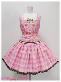 Chess Chocolate Dropped Waist JSK (2011 2nd Release) by Angelic Pretty