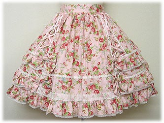 Floral Shantung Back Frill Skirt by Angelic Pretty