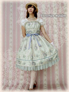 Stripe Rose Ribbon JSK by Victorian Maiden