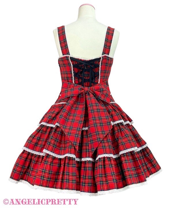 S*_様 Angelic Pretty Campus スカート タータン 赤 チ Fancy Tartan Check JSK by Angelic Pretty