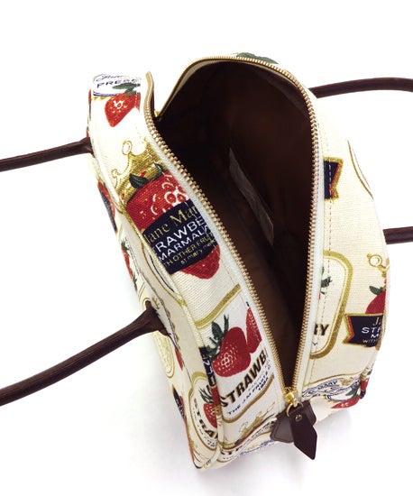 Strawberry Label Boston Bag by Jane Marple