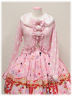 Lovely Heart Fur Knit Bolero by Angelic Pretty