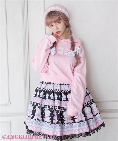 アンジェリックプリティFANCY BORDERスカート・サックス Fancy Border Skirt by Angelic Pretty