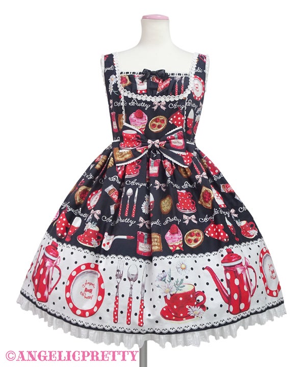 Angelic Pretty French Cafe 切替ジャンパースカート MTO] French Cafe Switching JSK (2022) by Angelic Pretty