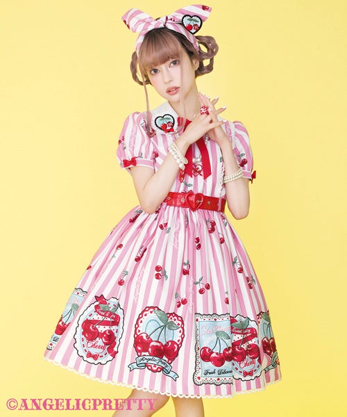 ワンピース angelic pretty cherry stamp MTO] Cherry Stamp OP (2021 2nd Release) by Angelic Pretty