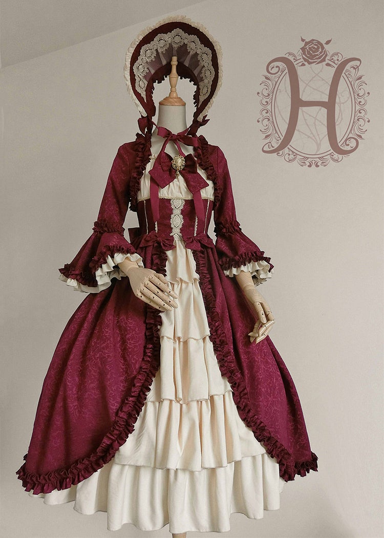 Victorian Dollワンピース【Henrietta】 レッド　ロング丈) e14cbc54-c50e-425c-bf94-