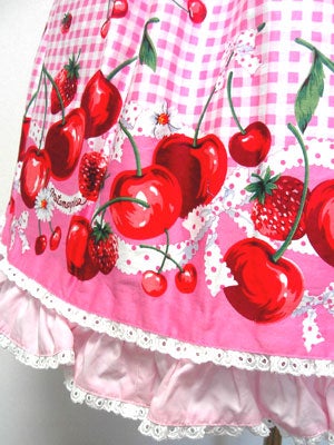 Gingham Cherry High Waist JSK by Metamorphose Temps de Fille