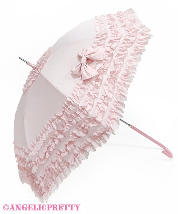 Angelic Pretty フリルミルフィーユアンブレラ ピンク Frill Millefeuille Umbrella (2021) by Angelic Pretty