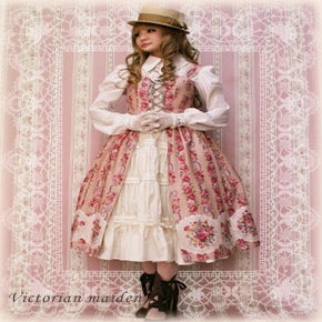 Rose Bouquet Stripe Elegant JSK by Victorian Maiden