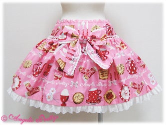 French Cafe All Round Print Skirt by Angelic Pretty