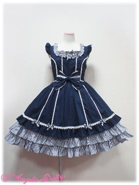 Stripe Frill Lace Up Angel JSK by Angelic Pretty