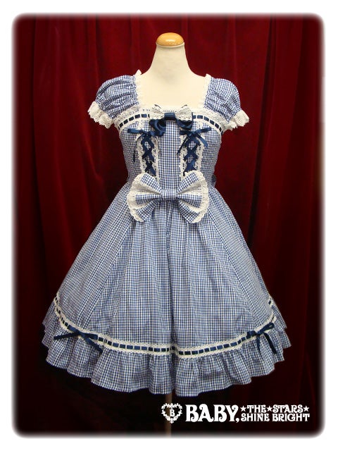 Karami Gingham Lace Up JSK by Baby, the Stars Shine Bright