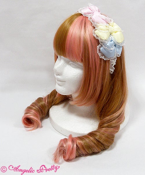 Puffy Triple Ribbon Lace Headband by Angelic Pretty