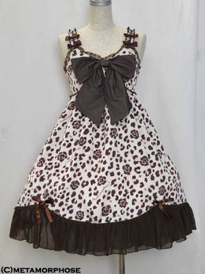 Rose Leopard High Waist JSK by Metamorphose Temps de Fille