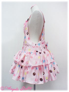 Polka Dot Chocolate Salopette by Angelic Pretty