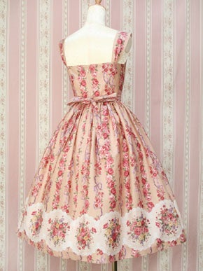 Rose Bouquet Stripe Elegant JSK by Victorian Maiden