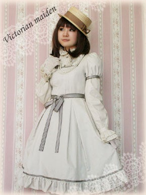 victorianmaiden　ストライプリボンセーラースカート（ミント） Stripe Ribbon Sailor OP by Victorian Maiden