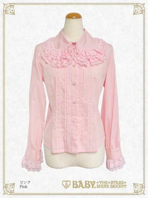Double Collar Pintuck Sleeve Blouse by Baby, the Stars Shine Bright