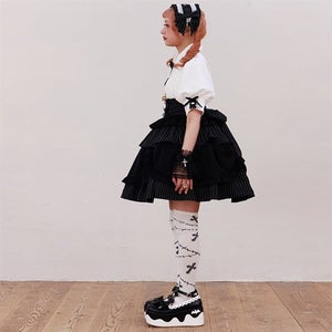Chalmiere ~ Striped Frill Skirt by Axes Femme