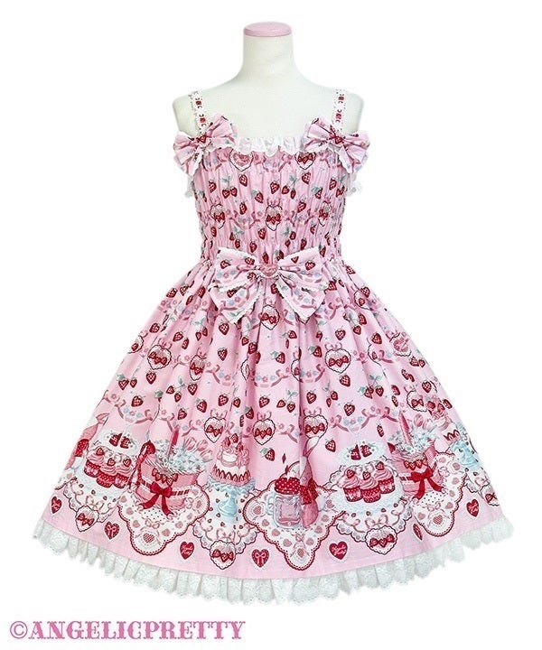 ワンピース Angelic Pretty strawberry cake party JSK Strawberry Cake Party Shirring JSK by Angelic Pretty