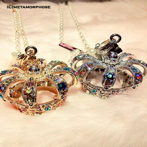 Glittering Big Crown Necklace (Multicolor Stones) (15053049) by
