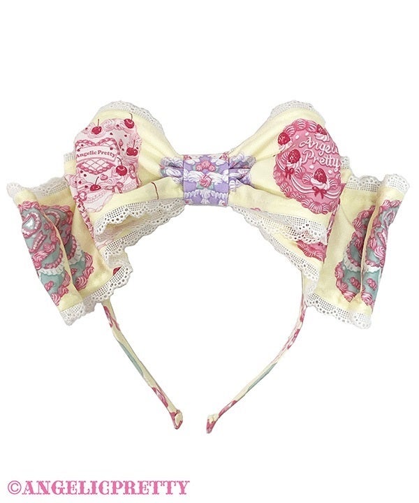 Happy Cakes Head Bow by Angelic Pretty